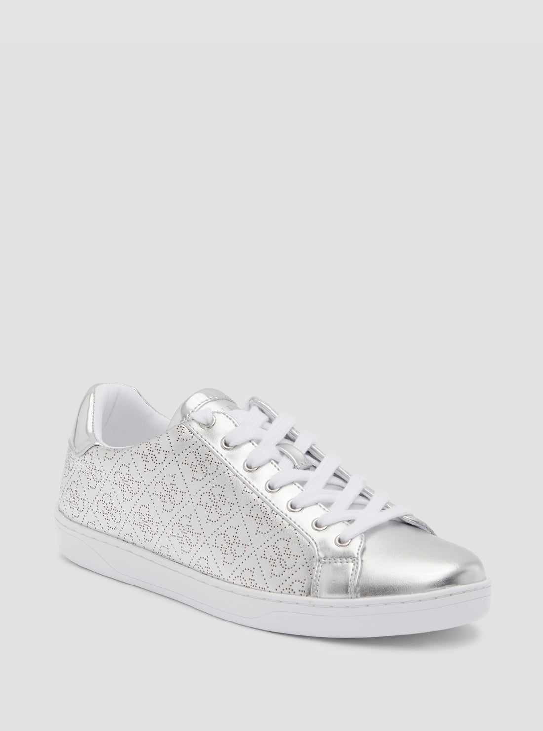 GUESS Women's Silver Logo Rosalia Low Top Sneakers ROSALIA Front View