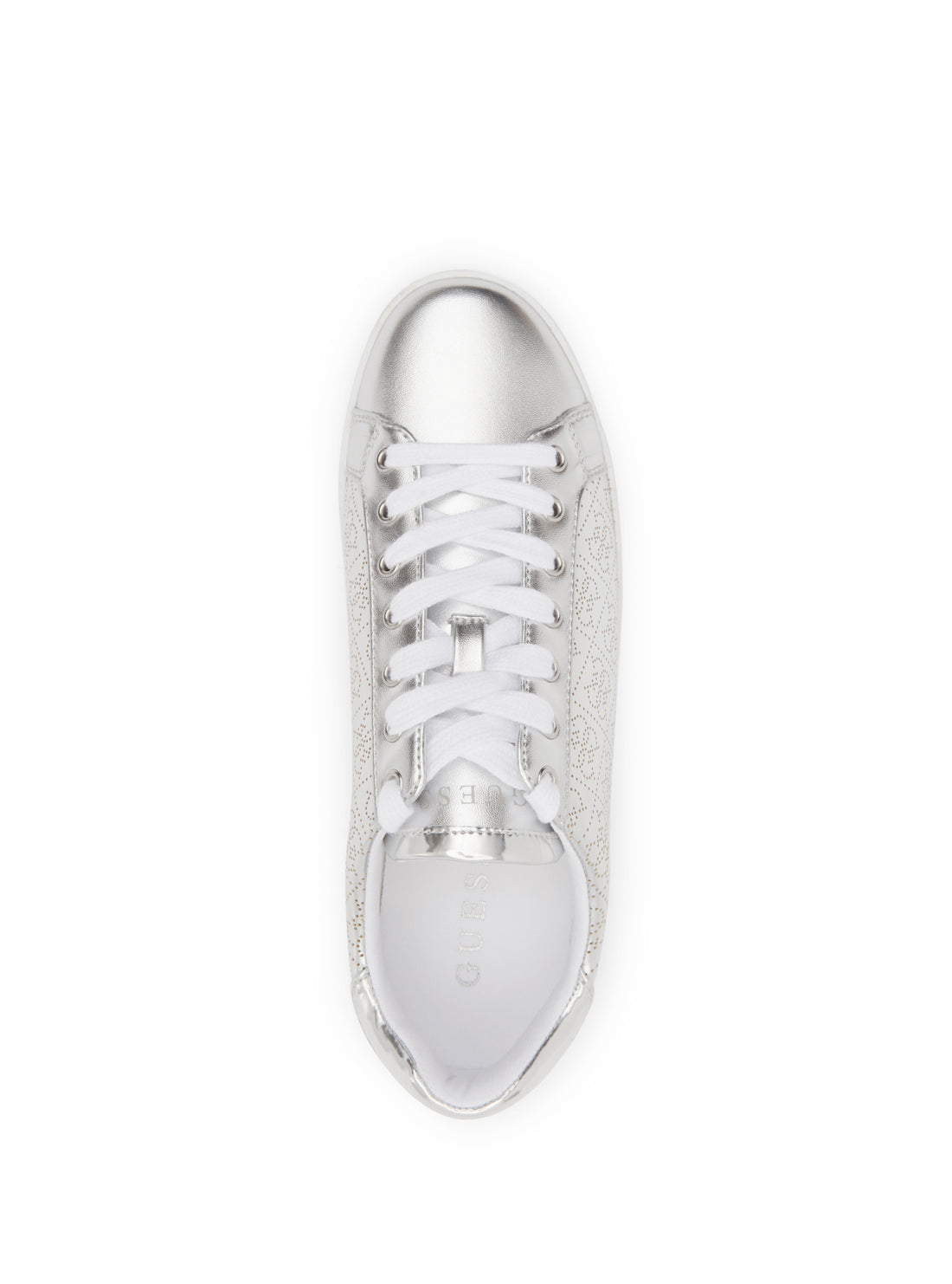 GUESS Women's Silver Logo Rosalia Low Top Sneakers ROSALIA Top View