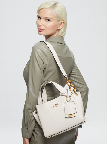 GUESS Katey Luxury Satchel Natural/Camelia, Natural / Camelia : :  Fashion