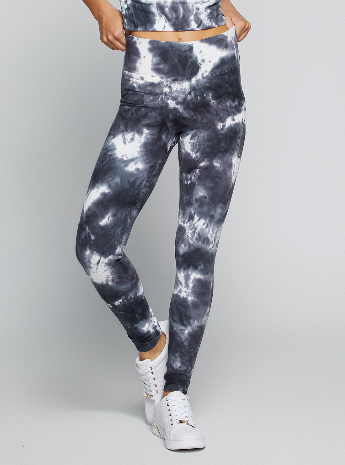 GUESS Women's Thunderstorm Tie Dye Eudora Active Leggings V2BB06MC04N Front View