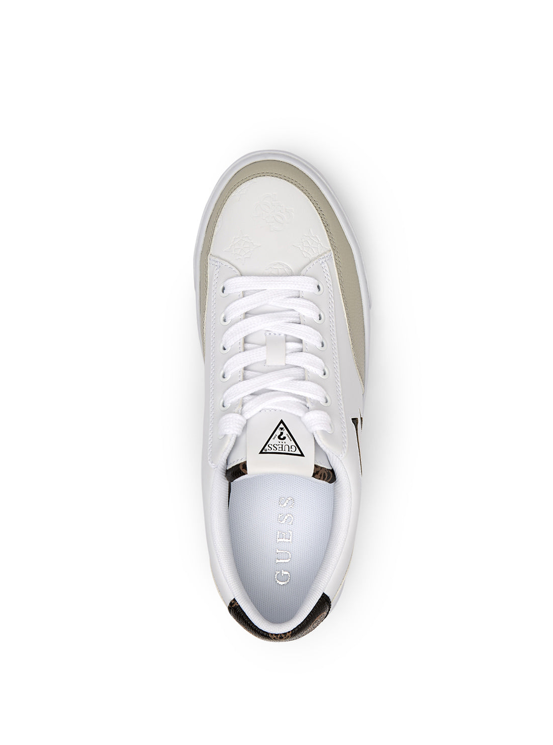 GUESS Women's White Arania Low Top Sneakers ARANIA Top View