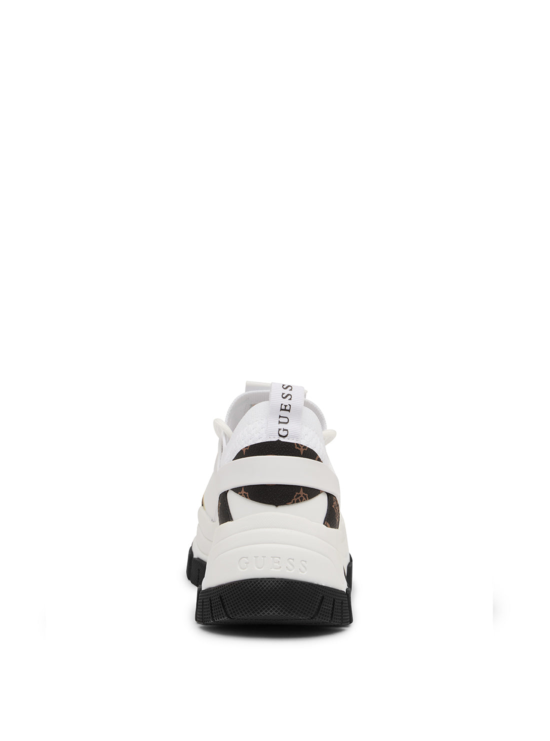 GUESS Women's White Braydin Low Top Sneakers BRAYDIN Back View