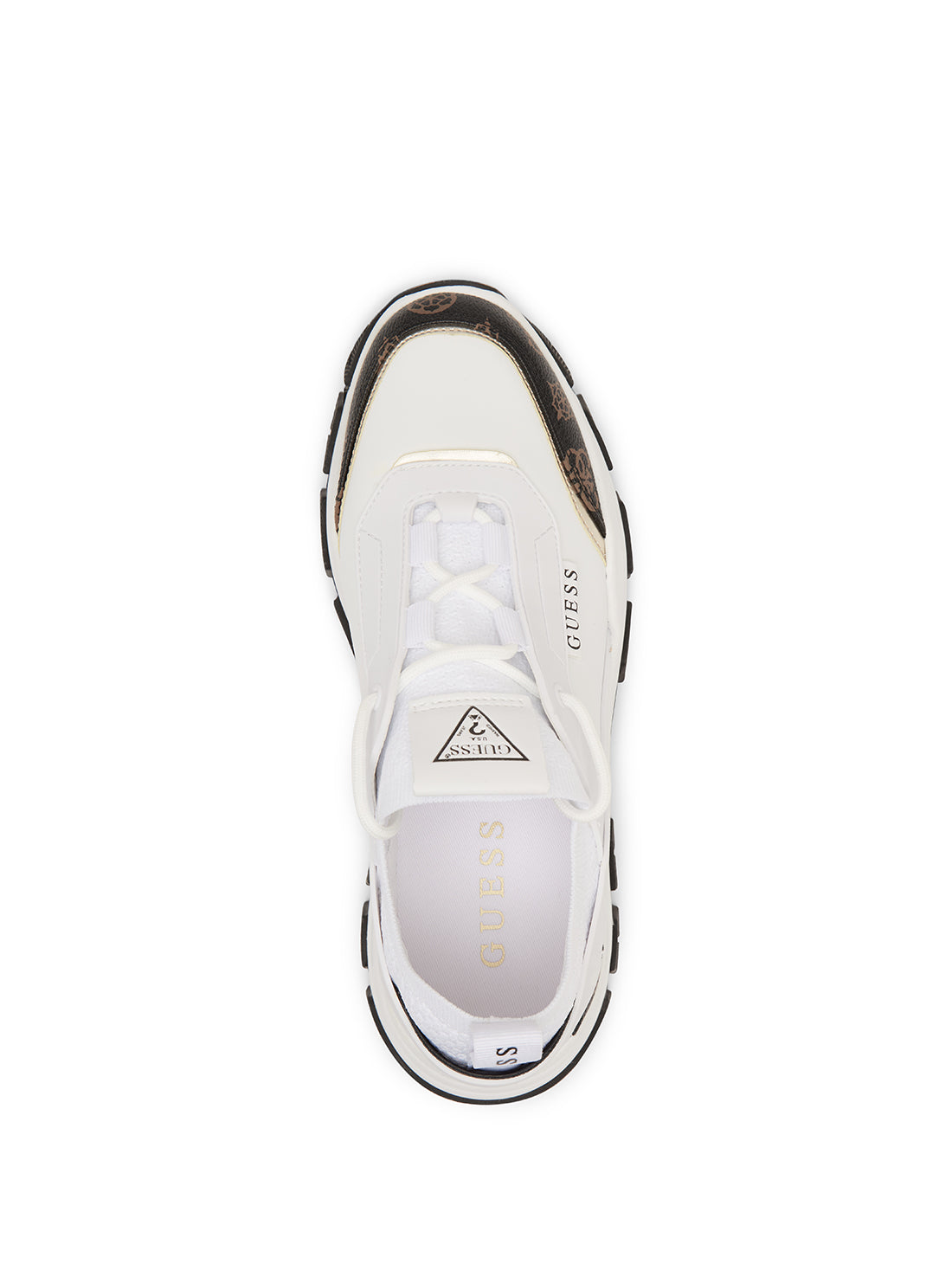 GUESS Women's White Braydin Low Top Sneakers BRAYDIN Top View