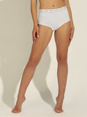 GUESS Women's White Carrie Logo Culotte Briefs O97E03KBBU1 Front View