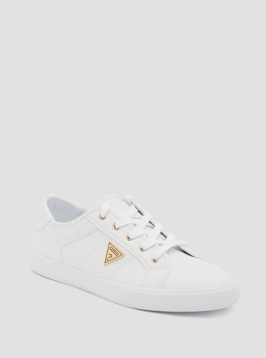GUESS Women's White Comly Low Top Sneakers COMLY2-A Front View