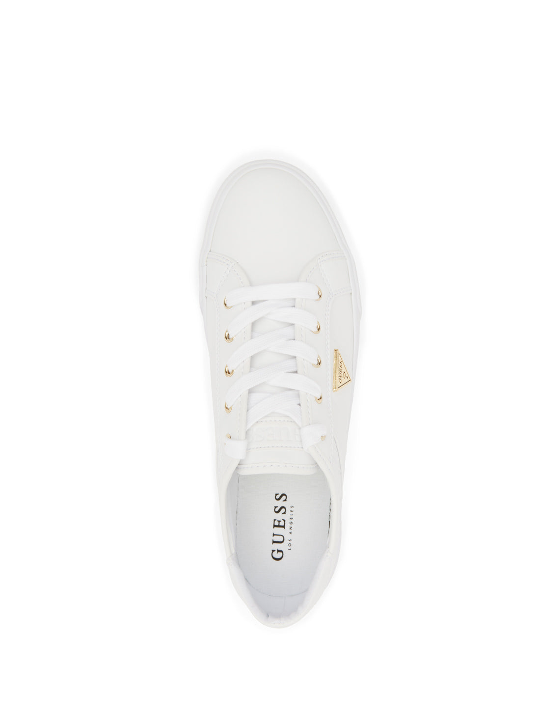 GUESS Women's White Comly Low Top Sneakers COMLY2-A Top View