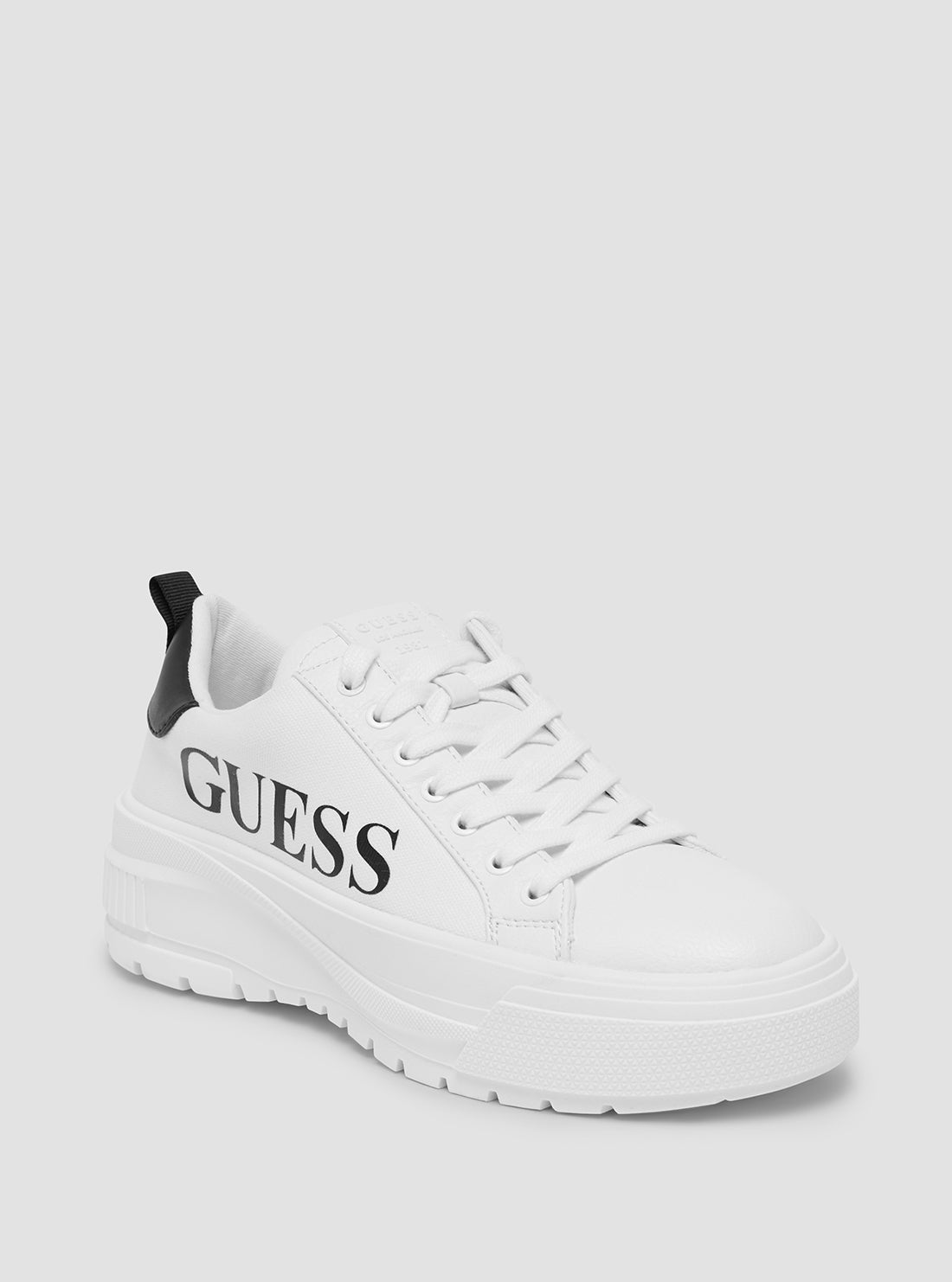 White Earlin Logo Low Top Sneakers - GUESS