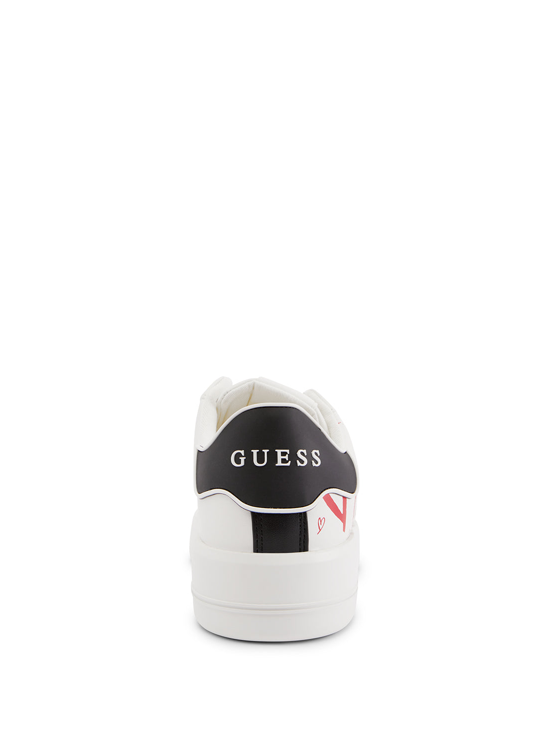 GUESS Women's White Heart Rockies Low Top Sneakers ROCKIES8 Back View