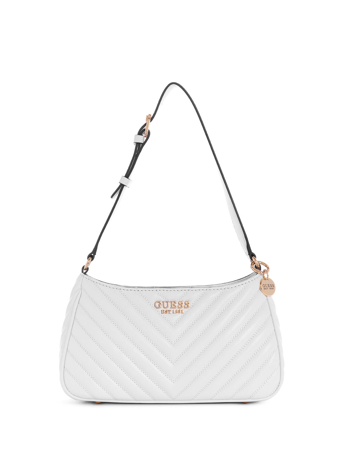 White Keillah Quilted Shoulder Bag GUESS