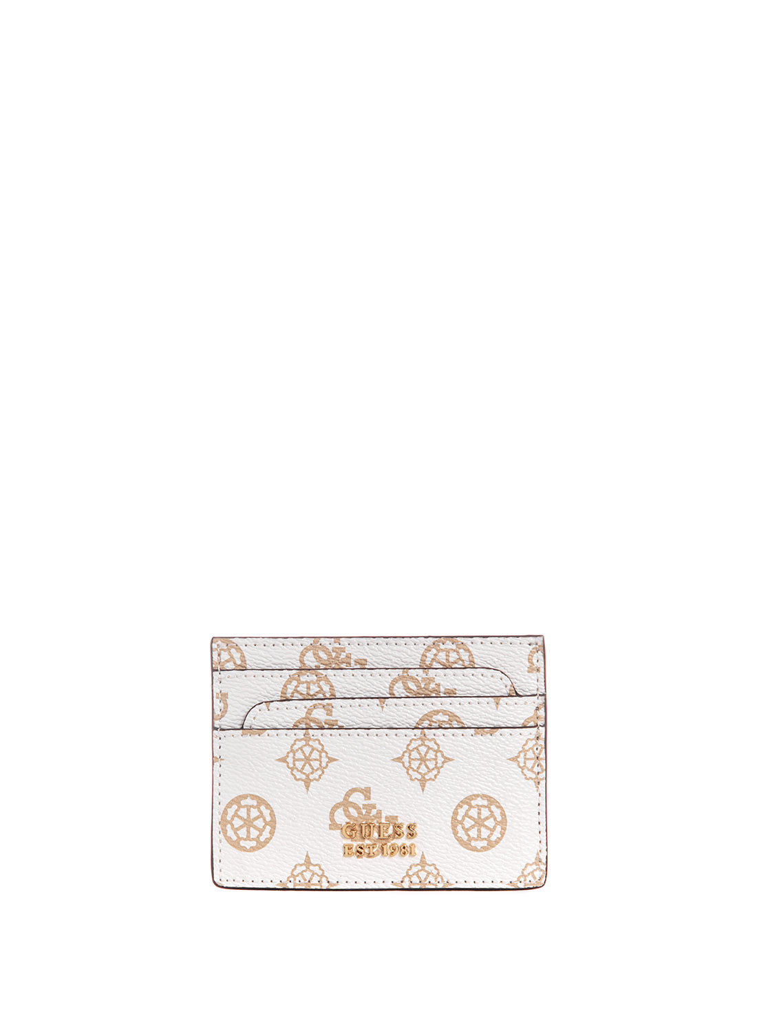 GUESS Women's White Logo Laurel Card Holder PG850035 Front View