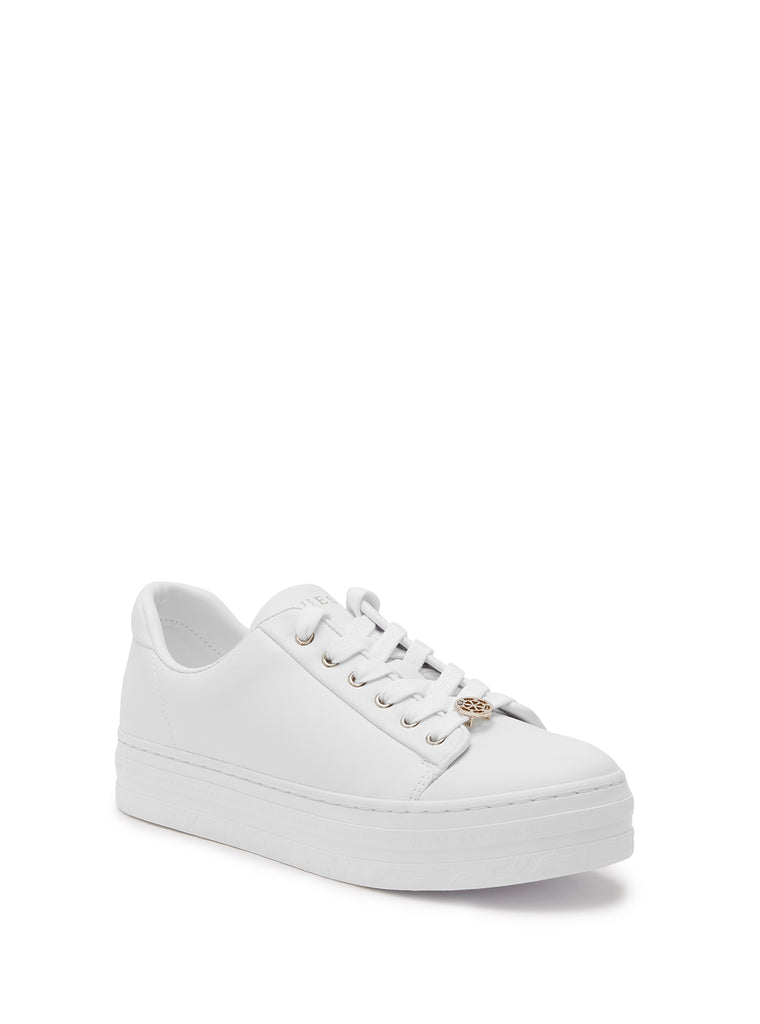 White Lullu Logo Low Top Sneakers - GUESS