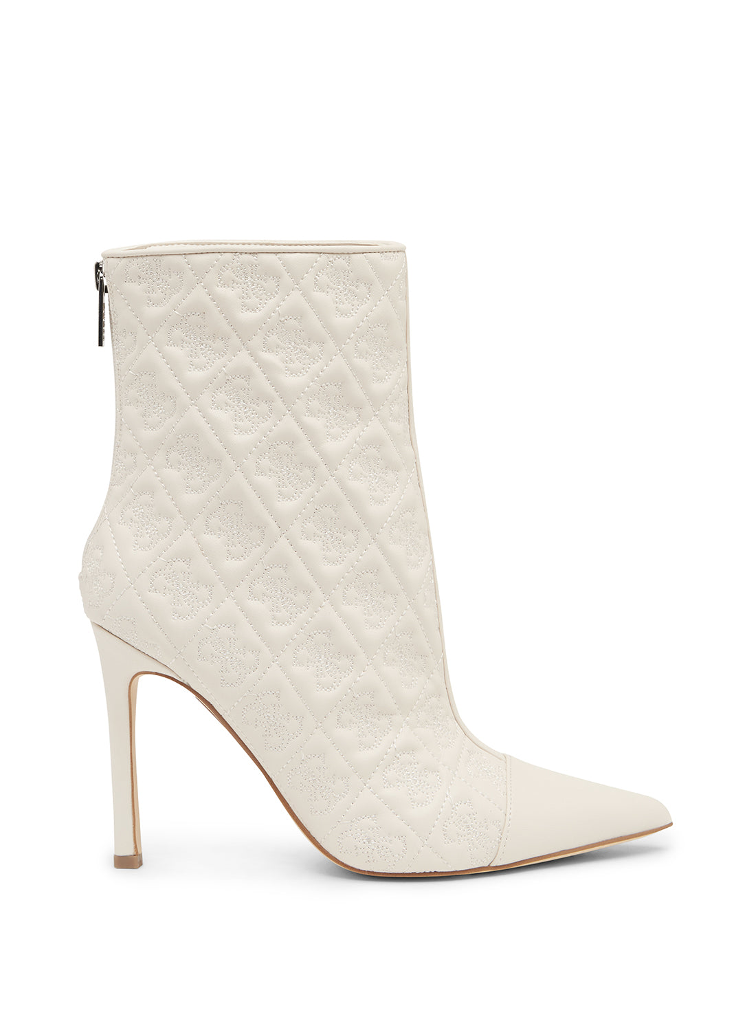 GUESS Women's White Simonea Logo Ankle Boots SIMONEA Side View