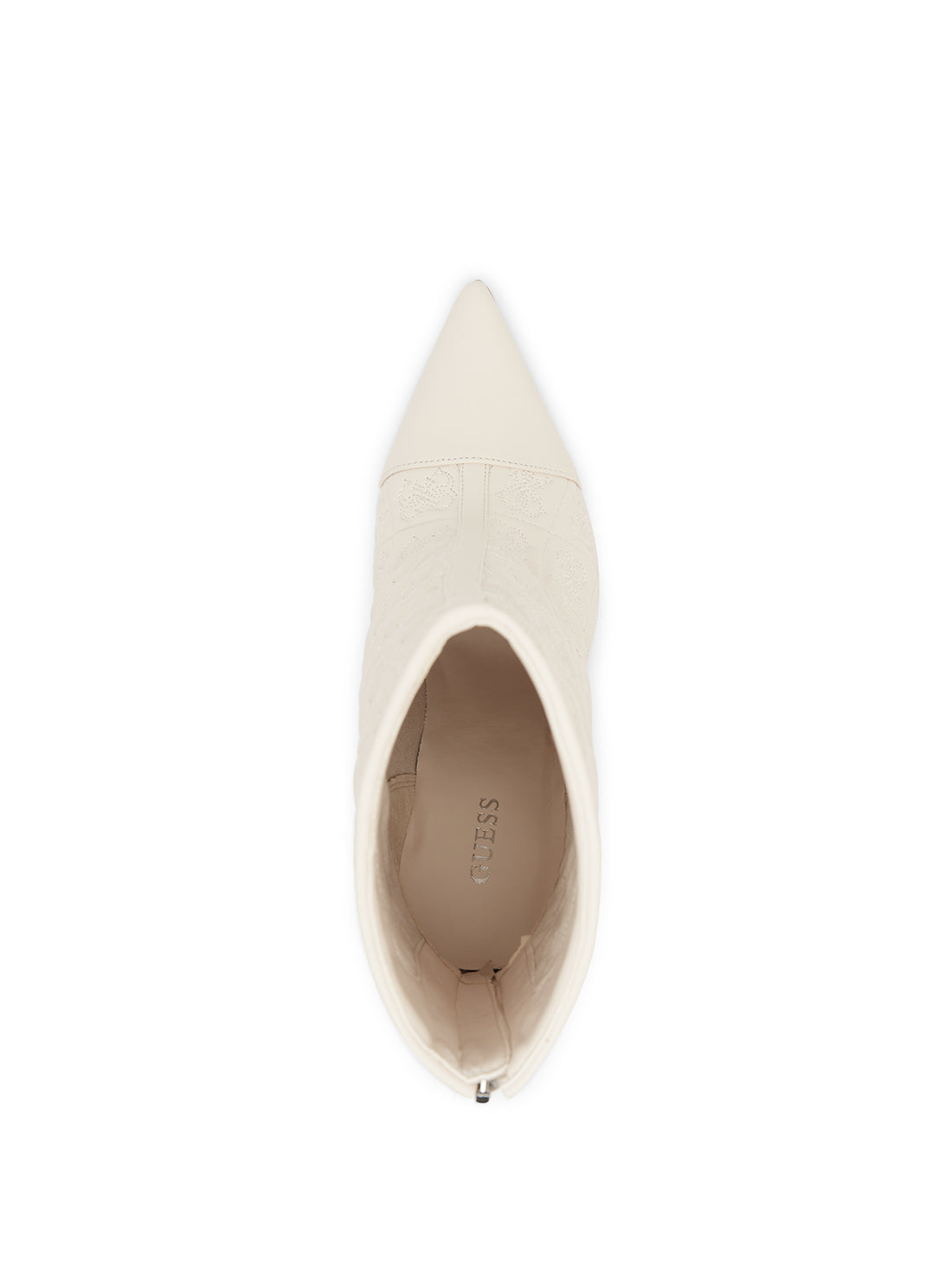 GUESS Women's White Simonea Logo Ankle Boots SIMONEA Top View