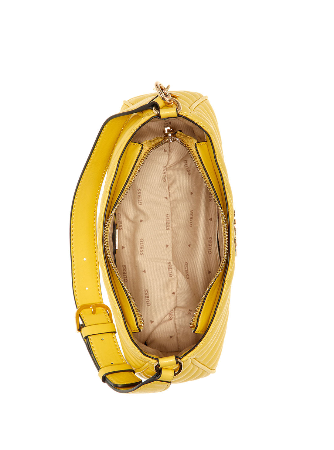 GUESS Women's Yellow Keillah Quilted Shoulder Bag QG869018 Inside View
