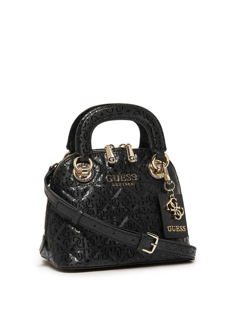 Black Cathleen Small Dome Crossbody Satchel GUESS