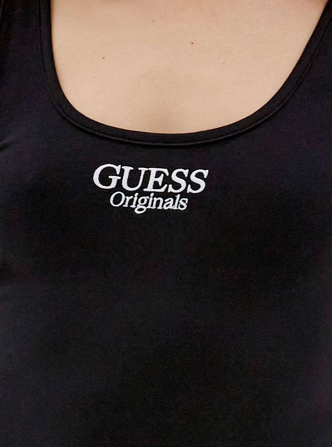GUESS Womens Guess Originals Black Brea Bodysuit Top W2GP41K1D80 Detail View