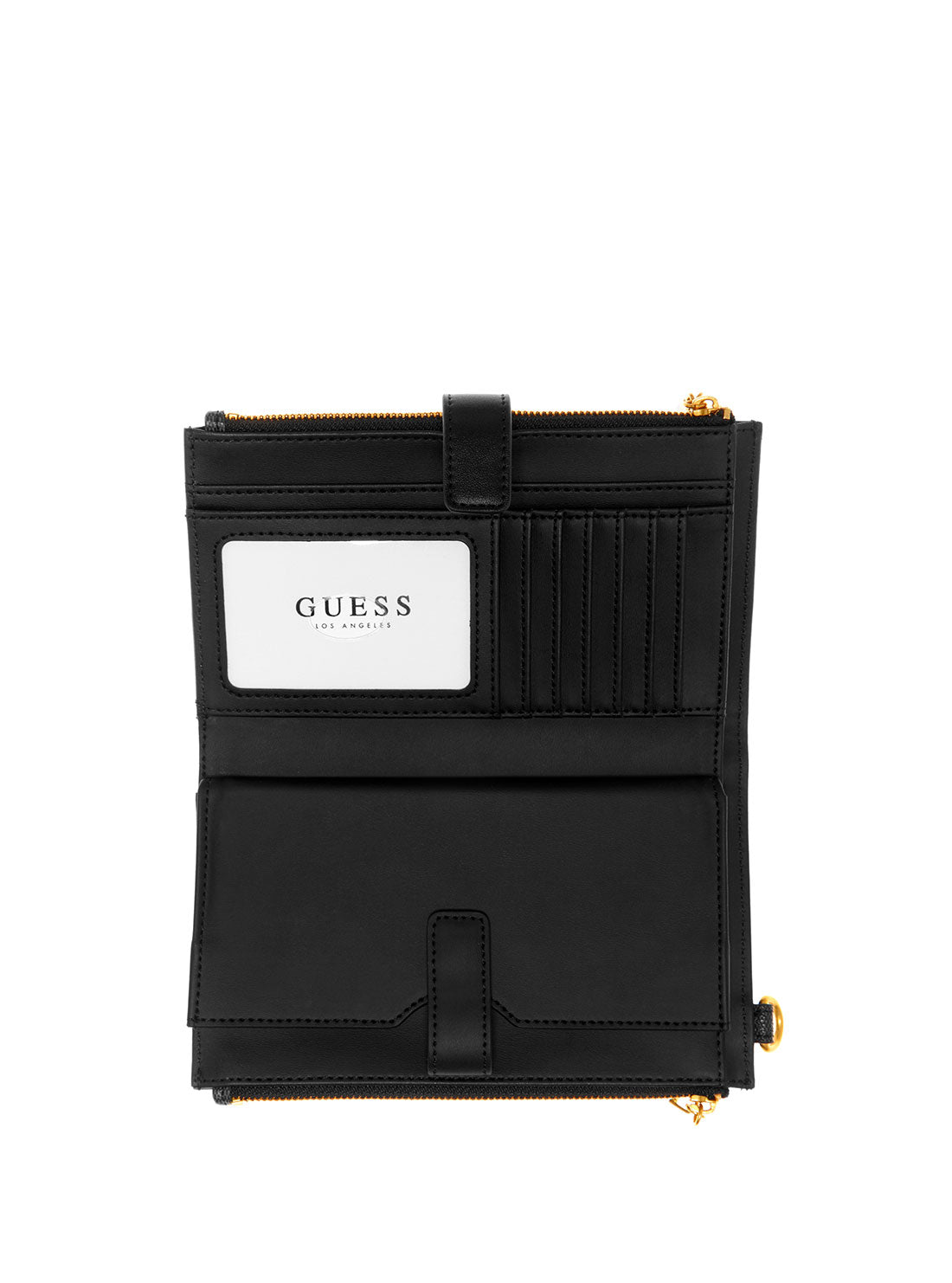 GUESS Womens  Black Logo Abey Zip Organiser PB855857 Inside View