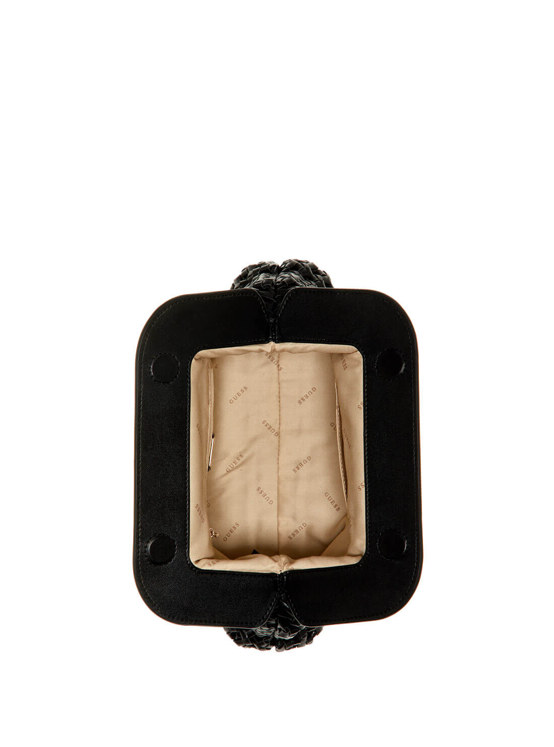 GUESS Womens Black Sicilia Frame Clutch Crossbody Bag WG849017 Inside View
