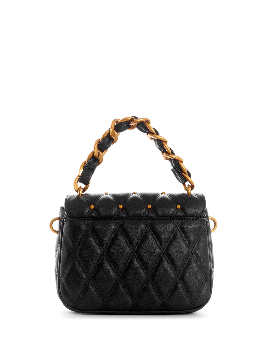 GUESS Womens Black Triana Studded Shoulder Bag QS855319 Back View