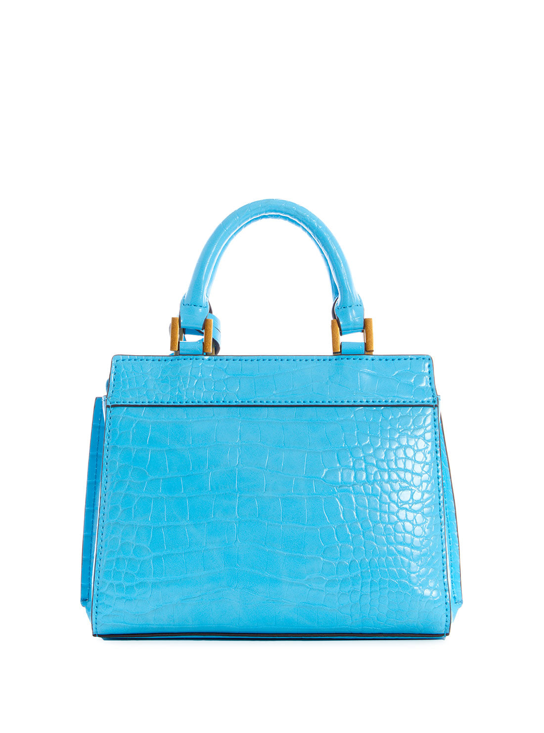 Blue Katey Croc Mini Satchel Bag - GUESS
