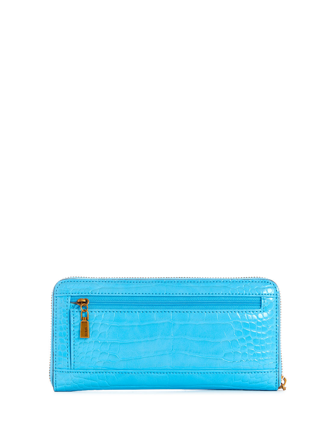 Blue Laurel Croco Large Wallet