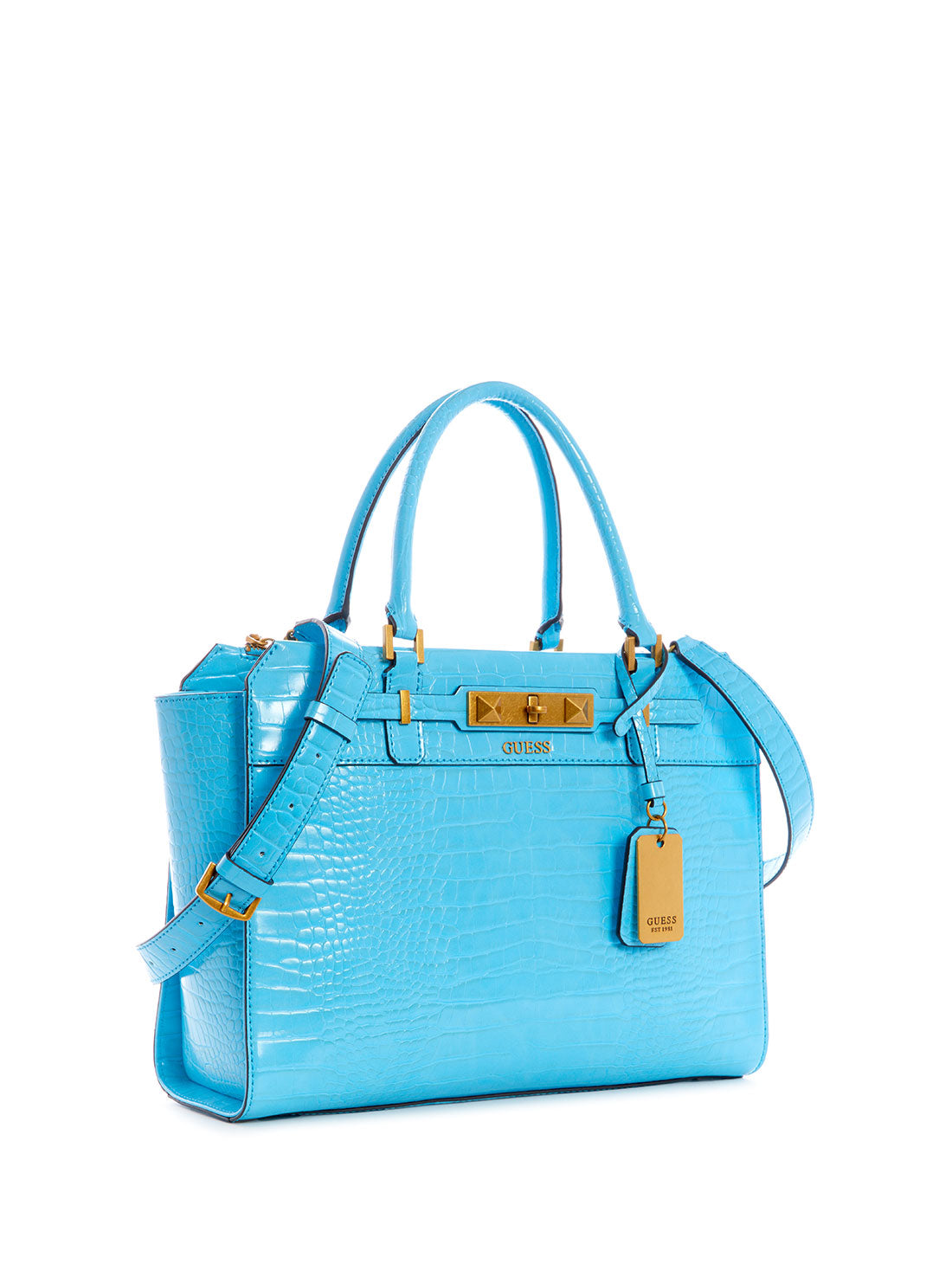 Blue Raffie Satchel Bag
