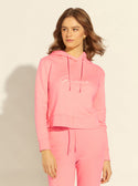 GUESS Womens  Pink Dottie Hoodie V2RQ15KAOR1 Front View