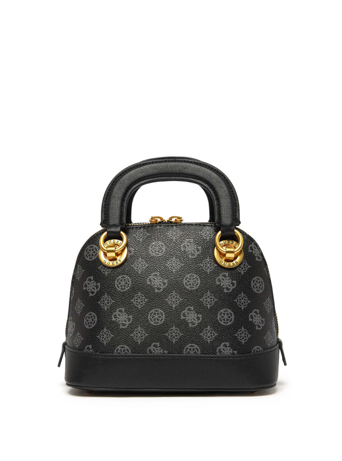 GUESS Womens  Black Cathleen Logo Small Dome Satchel PA773705 Back View