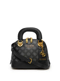GUESS Womens  Black Cathleen Logo Small Dome Satchel PA773705 Front View