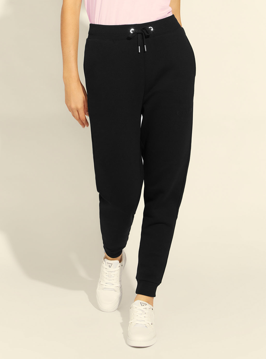 GUESS Womens  Eco Black Alene Active Trackpants V2RB23K9V31 Front View