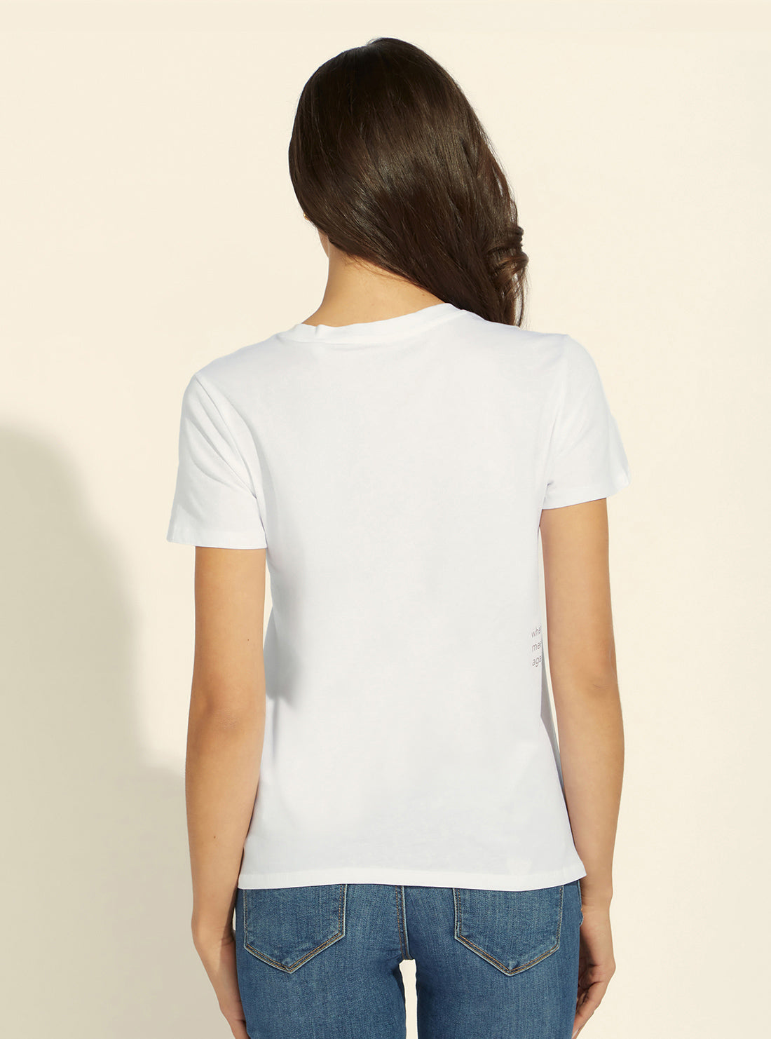 GUESS Womens  Eco White Multi Views Of Cali T-Shirt W2GI47K9RM1 Back View