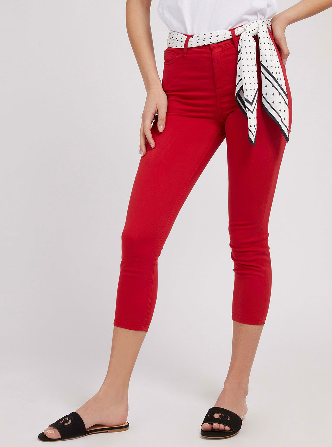 Womens red 2025 capri jeans