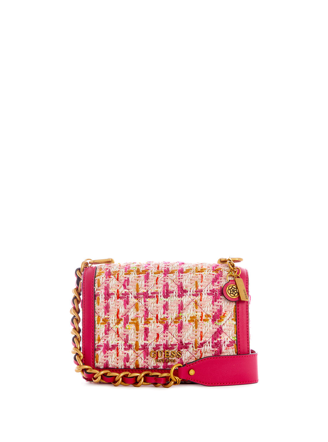 GUESS Womens Hot Pink Abey Crossbody Bag TH855821 Front View