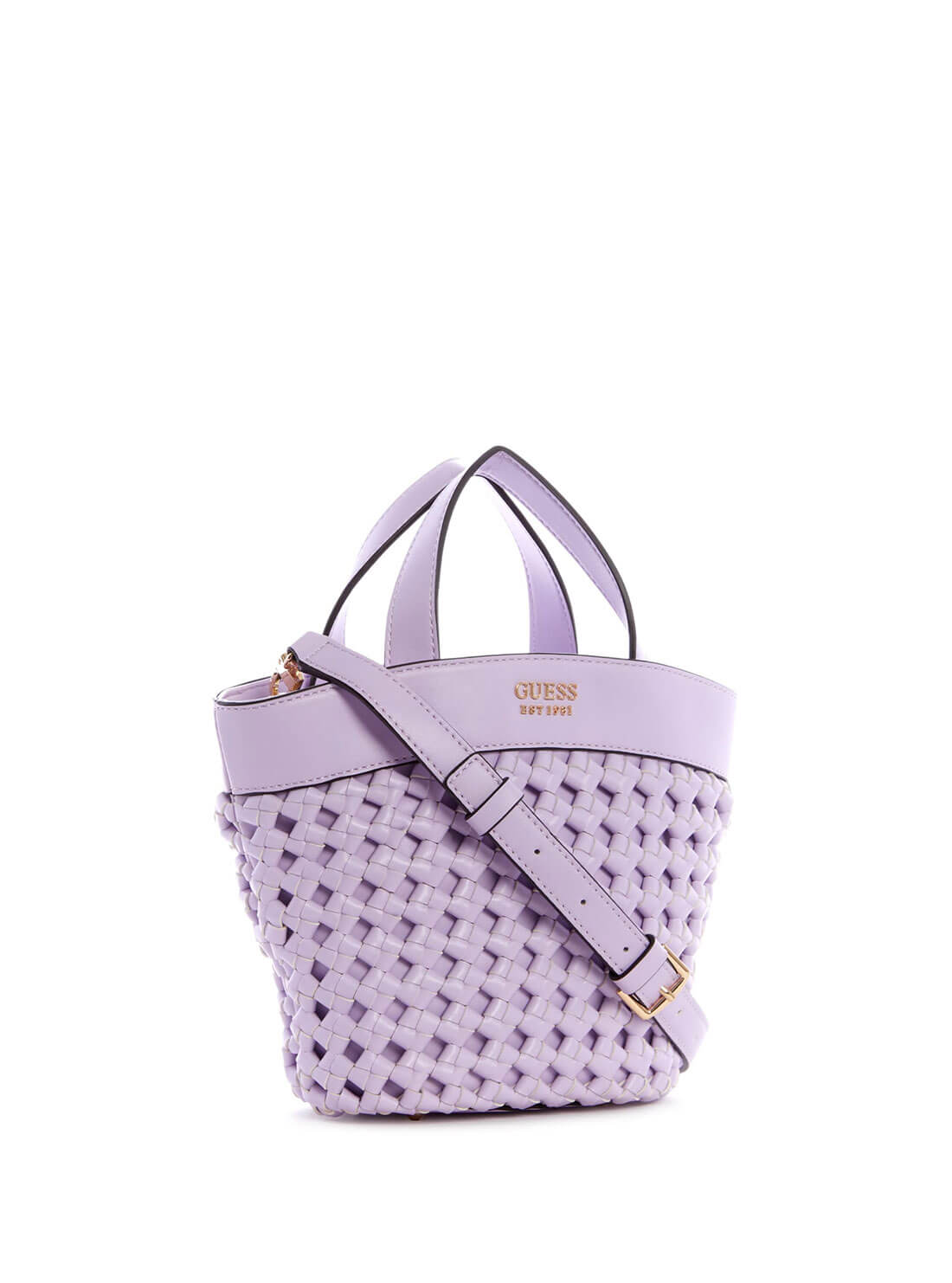 GUESS Womens Lilac Sicilia Mini Tote Bag WG849075 Side View