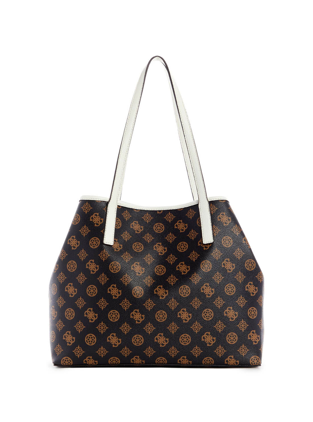 GUESS Womens Mocha Brown Graphic Vikky Tote Bag GP699523 Back View