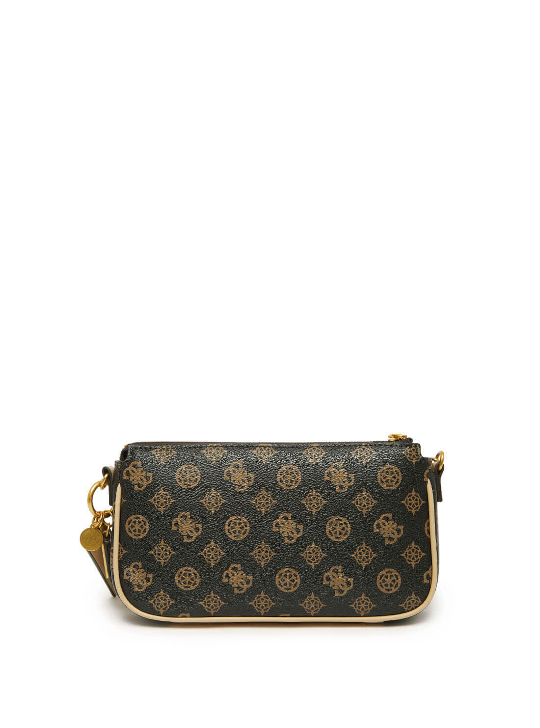 GUESS Womens Black Brown Logo Arie Crossbody Bag PV788570 Back View