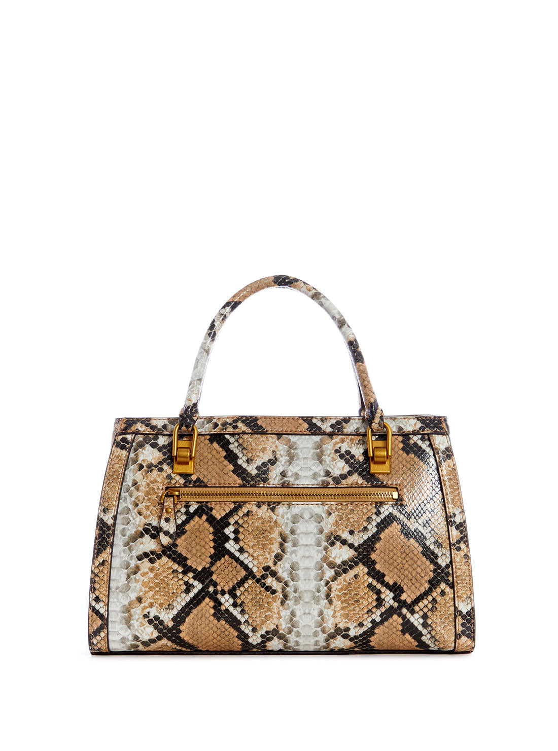 GUESS Womens Natural Python Abey Girlfriend Satchel Front Side View