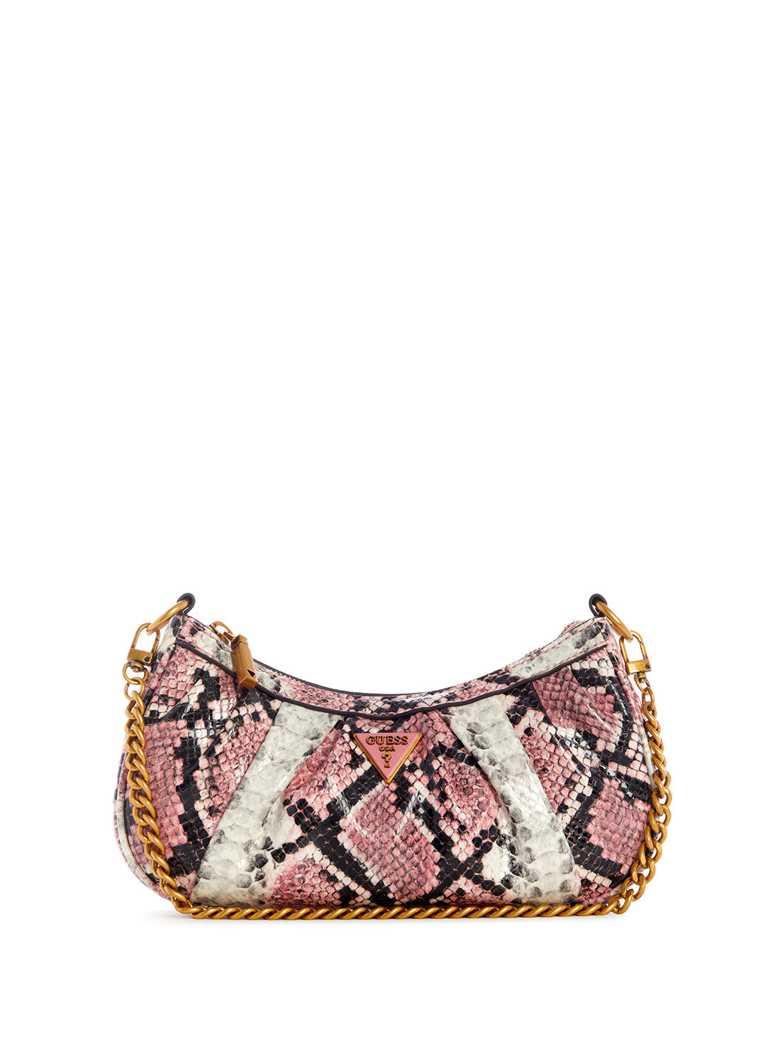 GUESS Womens Pink Python Mariana Shoulder Bag KB855072 Front View