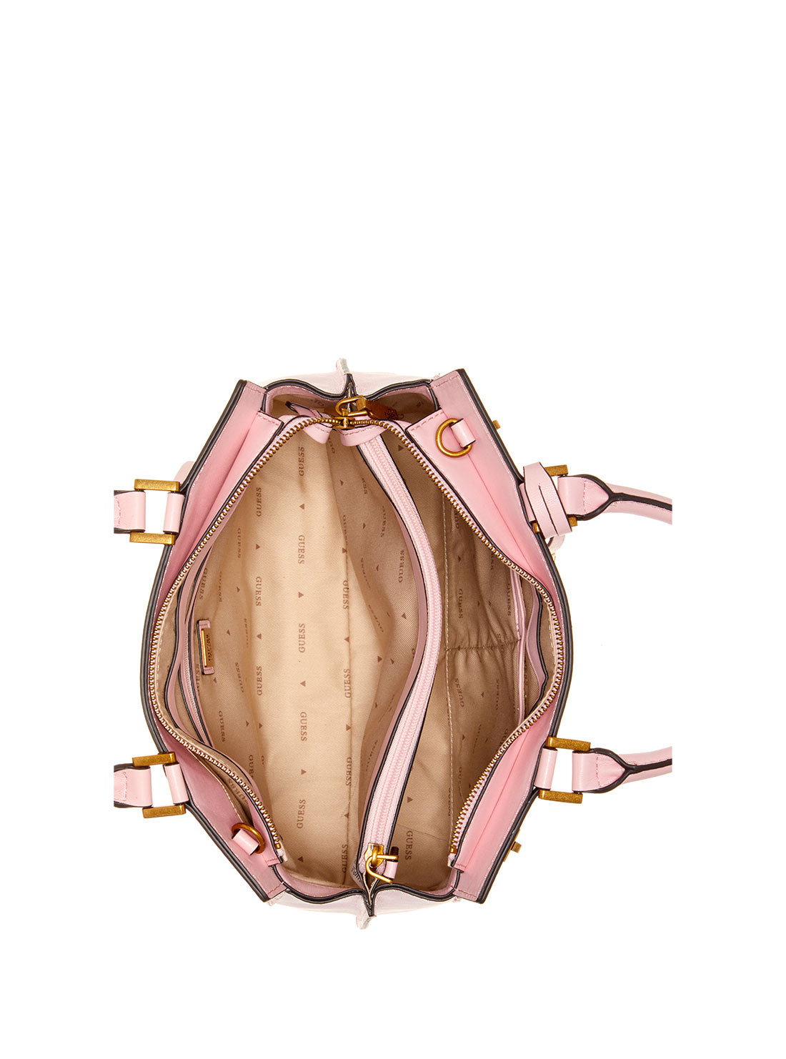 GUESS Women's Pink Katey Luxury Satchel Bag DB787026 Inside View