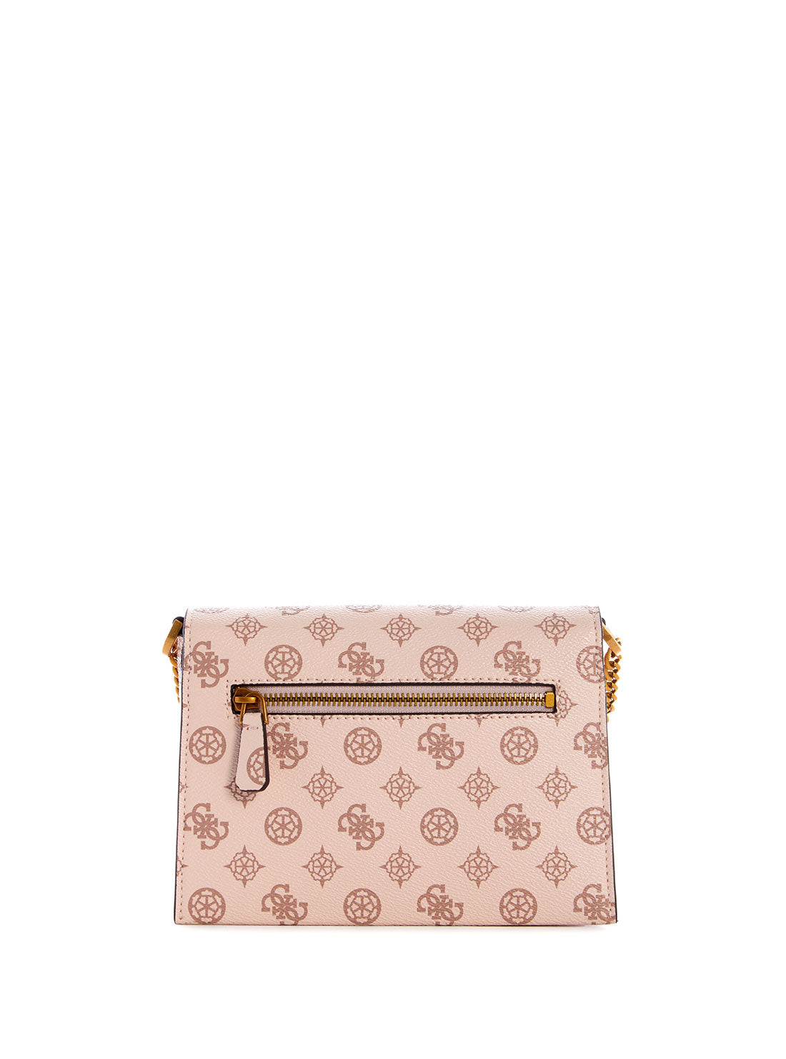 Mocha logo centre stage flap over guess crossbody — Therapy