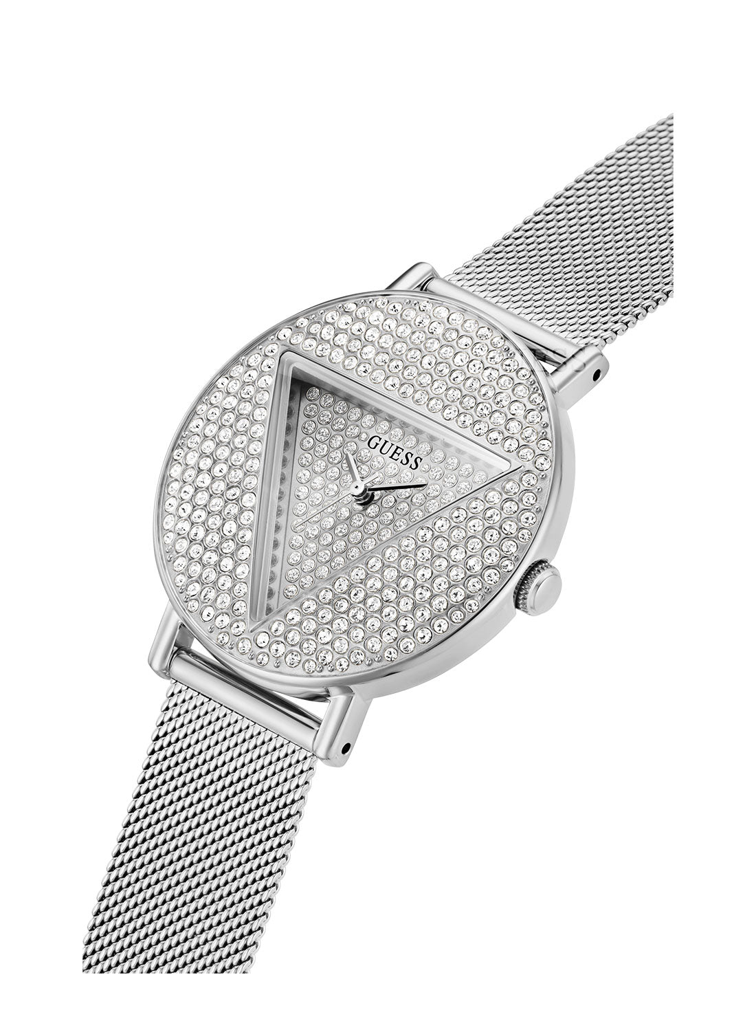 Silver Iconic Crystal Mesh Watch