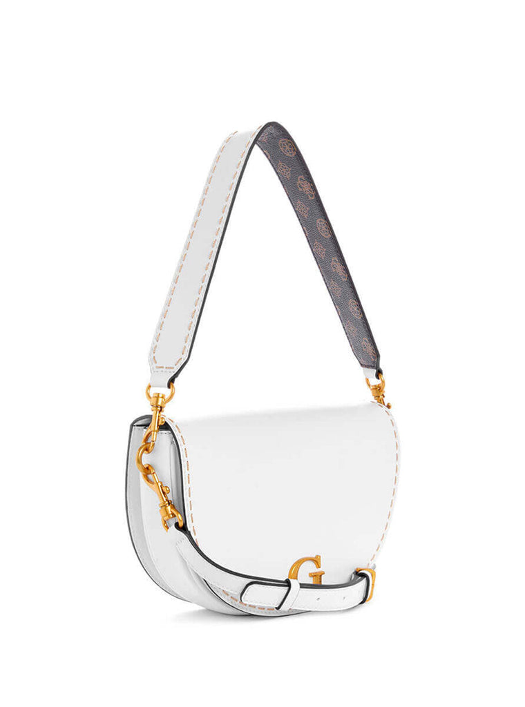 White Danna Saddle Bag GUESS
