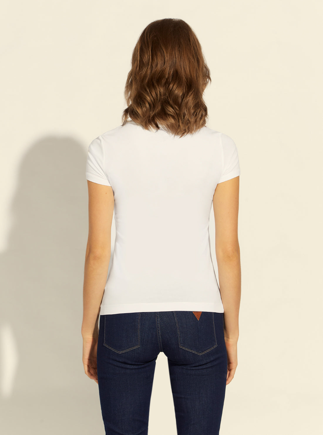 GUESS Womens Eco White Astrelle Logo T-Shirt W2RI00J1311 Back View