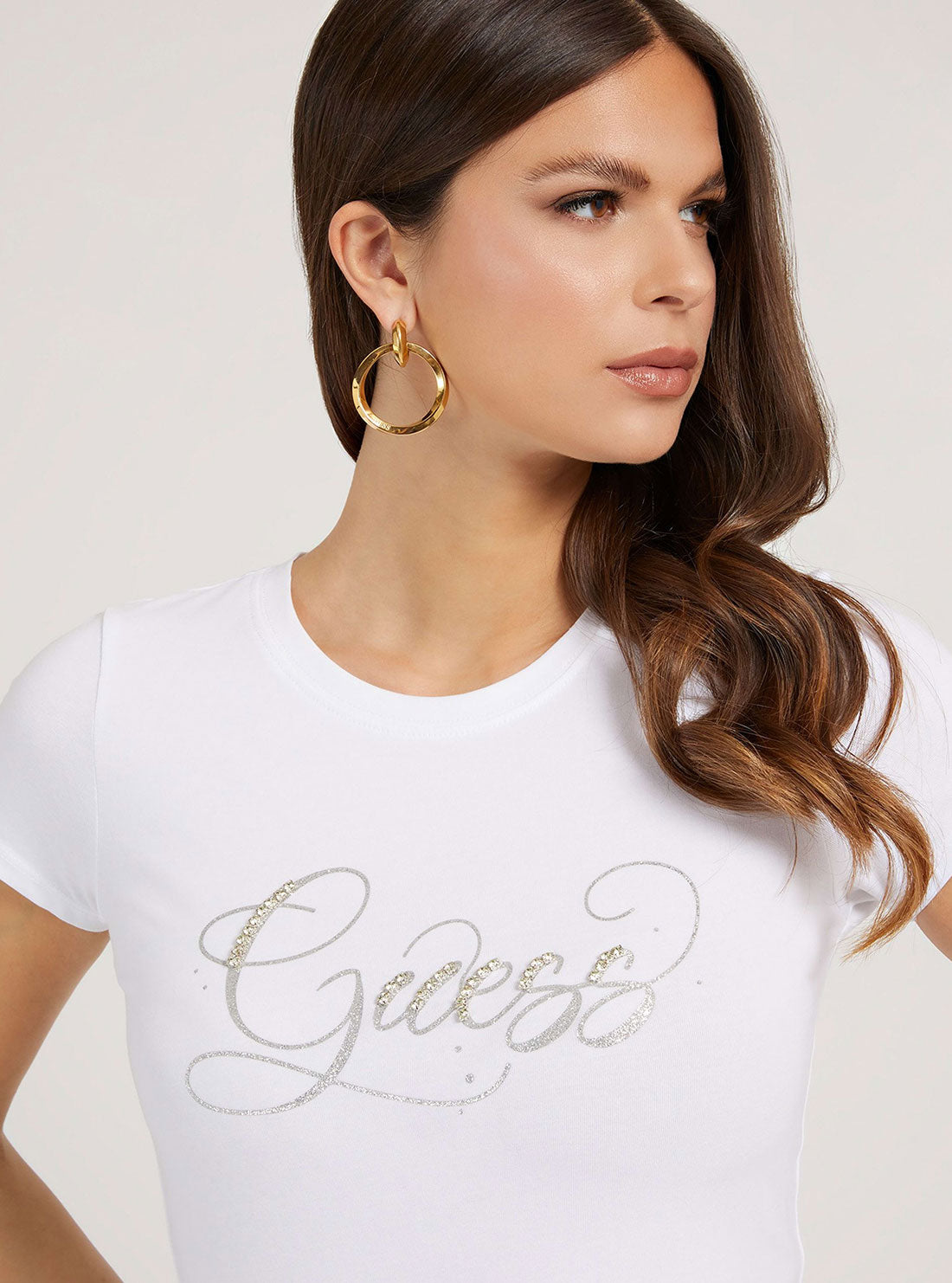 Eco White Glitzy Logo T-Shirt