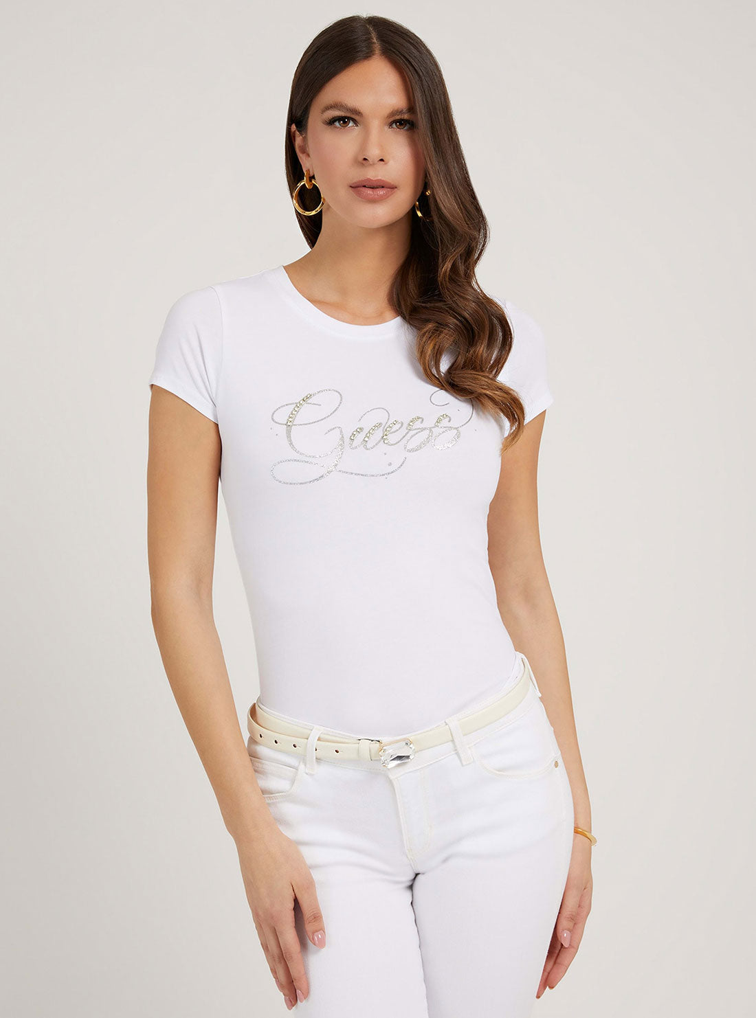 Eco White Glitzy Logo T-Shirt