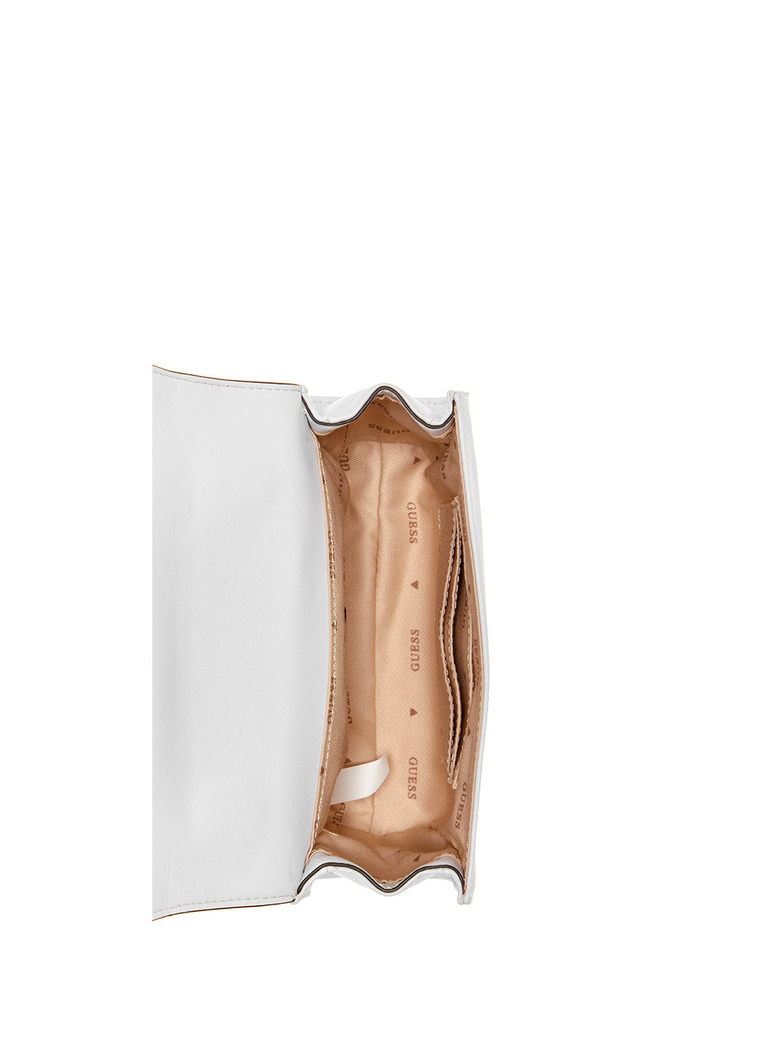 White Mariana Ruched Crossbody Bag