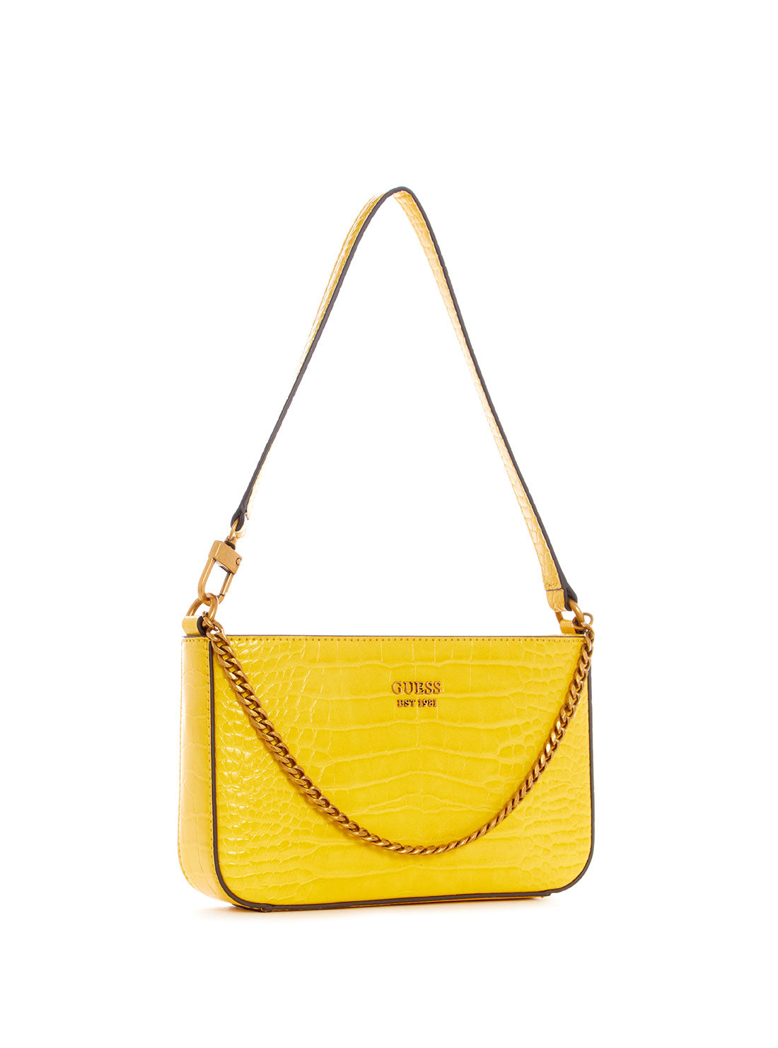 Yellow Katey Croco Mini Shoulder Bag