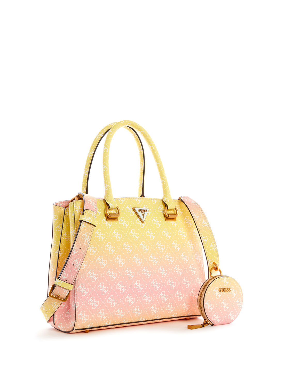 GUESS Women's Yellow Ombre Alexie Girlfriend Satchel SB841606 Front Side View