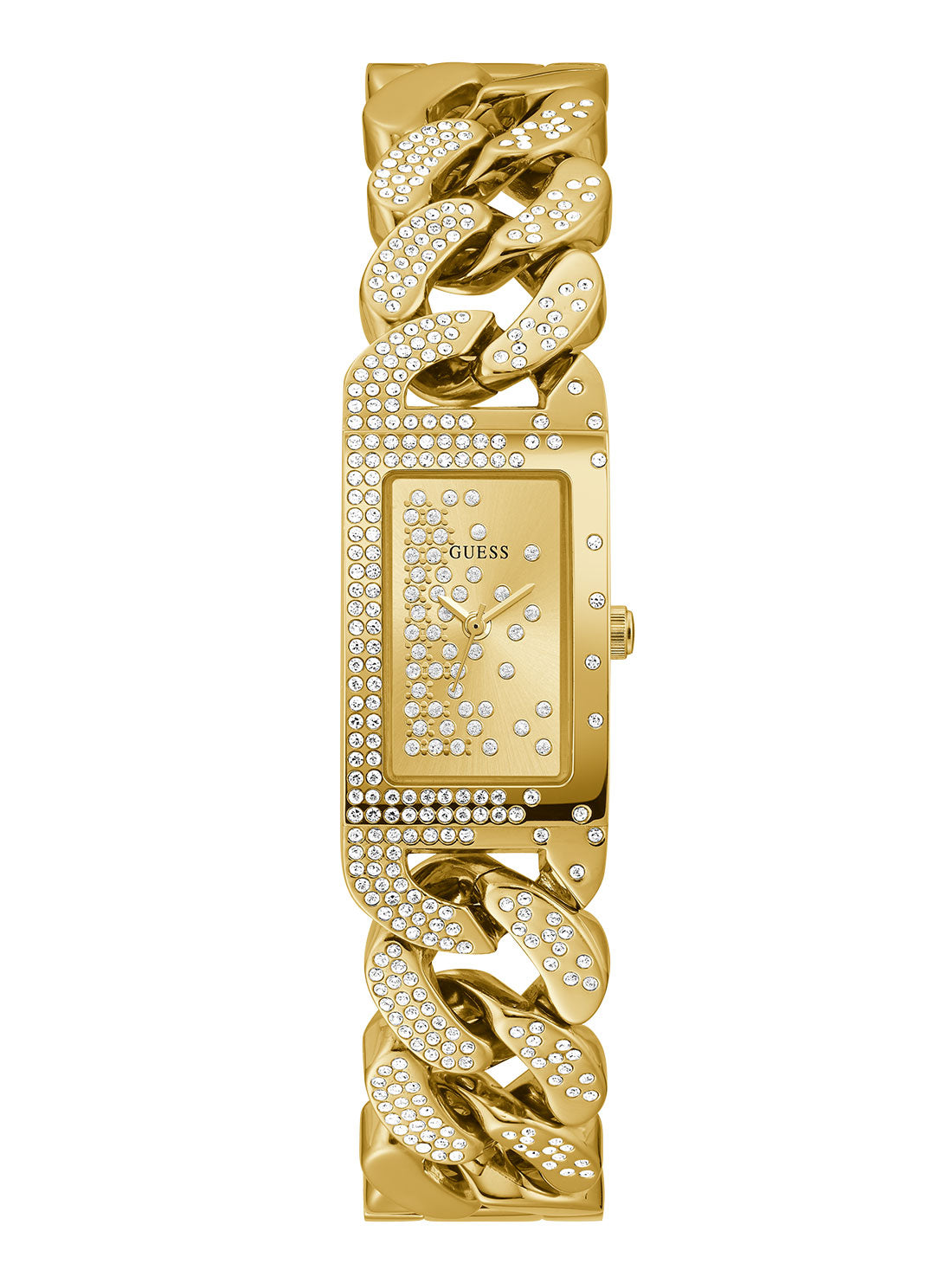 GUESS Womens Gold Starlit Glitz Multi-Chain Watch GW0298L2 Front View