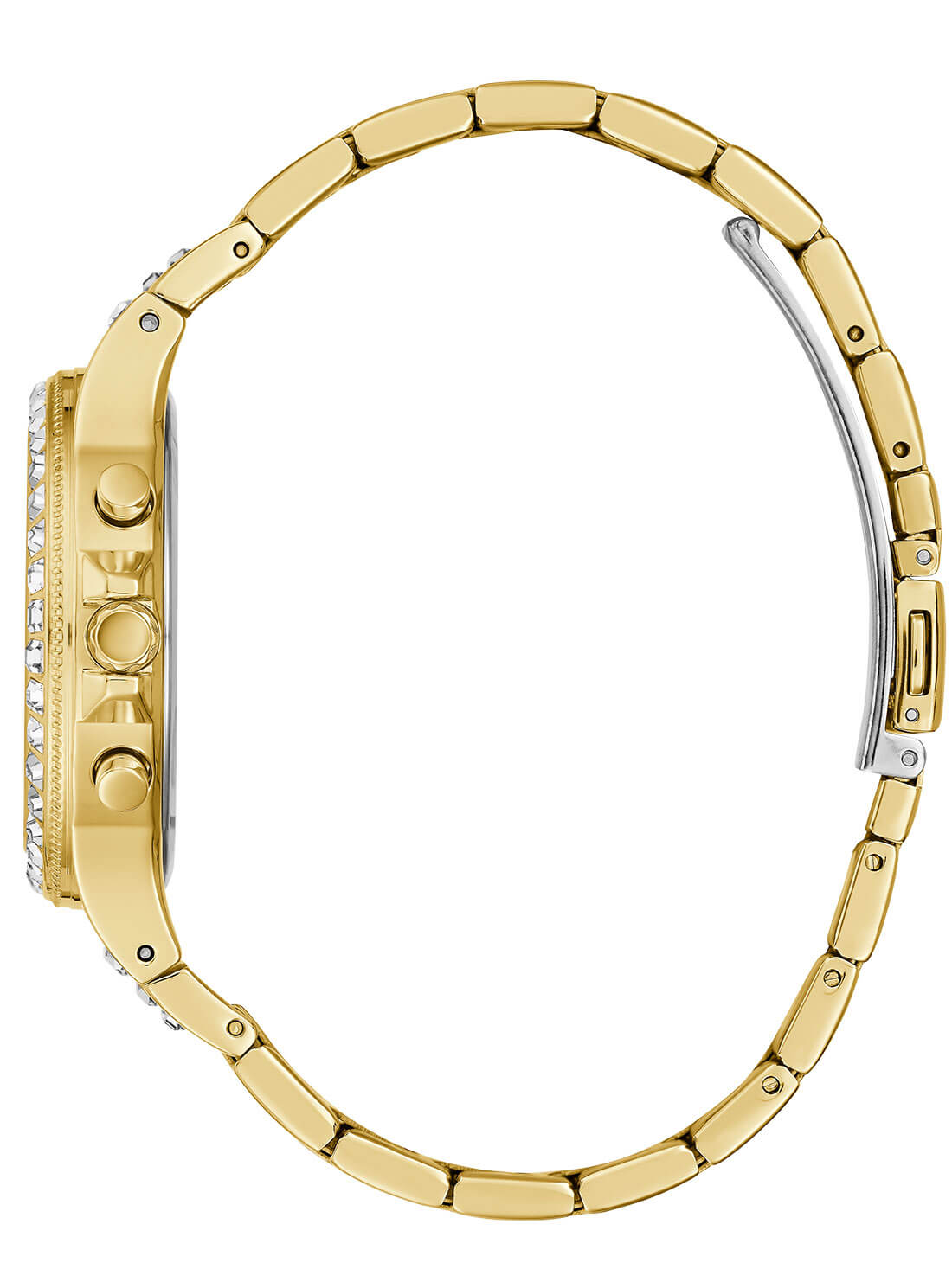 GUESS Womens Gold Crystal Moonlight Watch    GW0320L2 Side View
